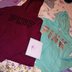 Like New Victoria Secret Pink Hoodie Jacket VS Print Logo